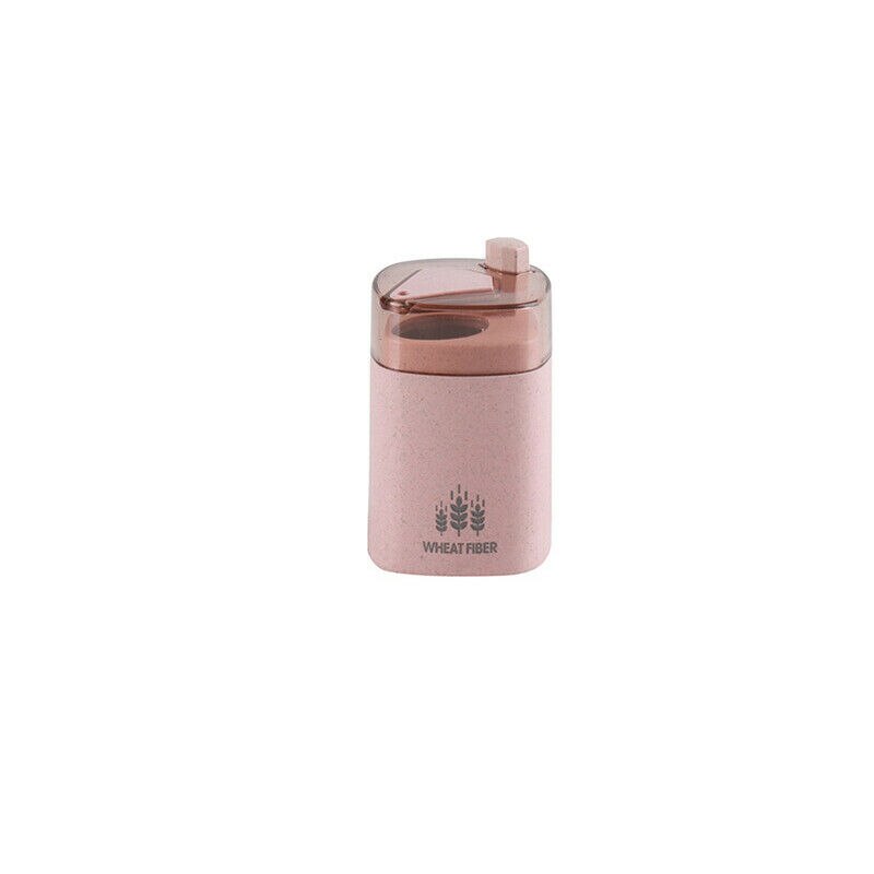Automatic Toothpick Holder Container Wheat Straw Household Table Toothpick Storage Box Toothpick Dispenser: Pink