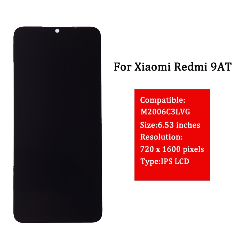 6,53 zoll Bildschirm Für Xiaomi Redmi 9beim Anzeige LCD berühren Bildschirm Digitizer Für M2006C3LVG LCD Ersatz Telefon Teile Montage