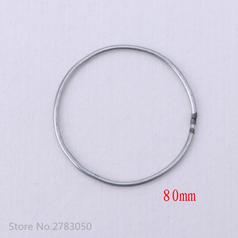 30-160mm 17 Size Ronde Metalen Hoop Zilver Dreamcatcher Ring Wandkleden Macrame Ambachten Thuis DIY Decor Droom catcher Accessoire: 80mm