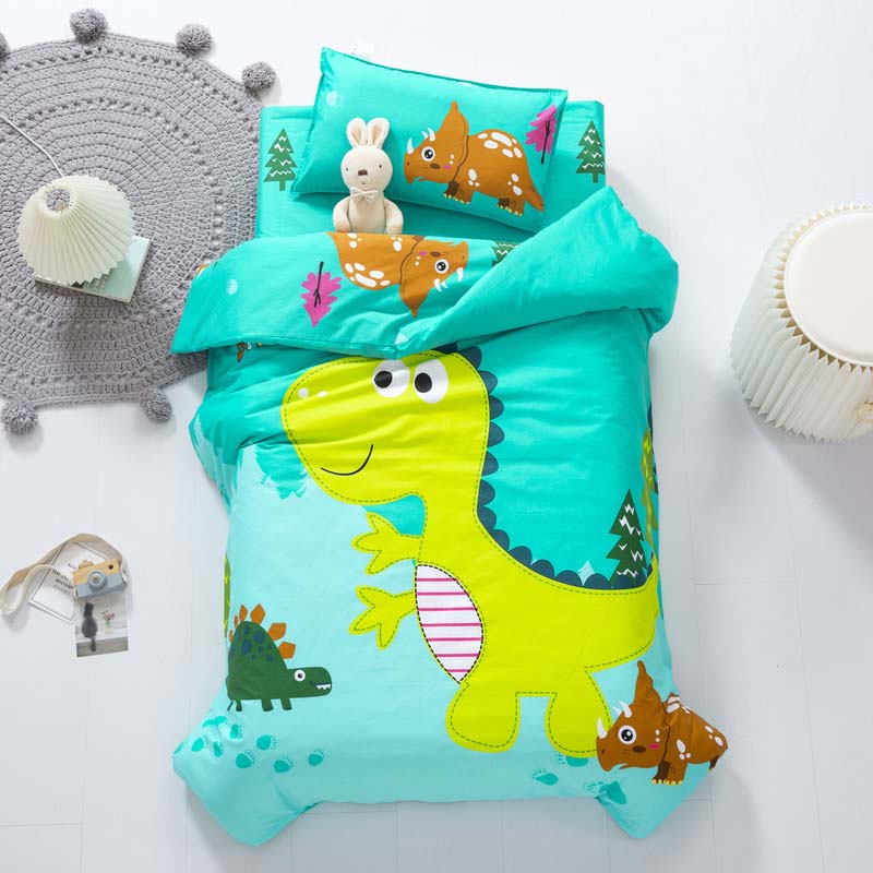 Bomuld 3 stk/sæt børnehave quilt tegneserie børneværelse sengetøj sæt baby tremmeseng quilt cover lagener uden fyld blød