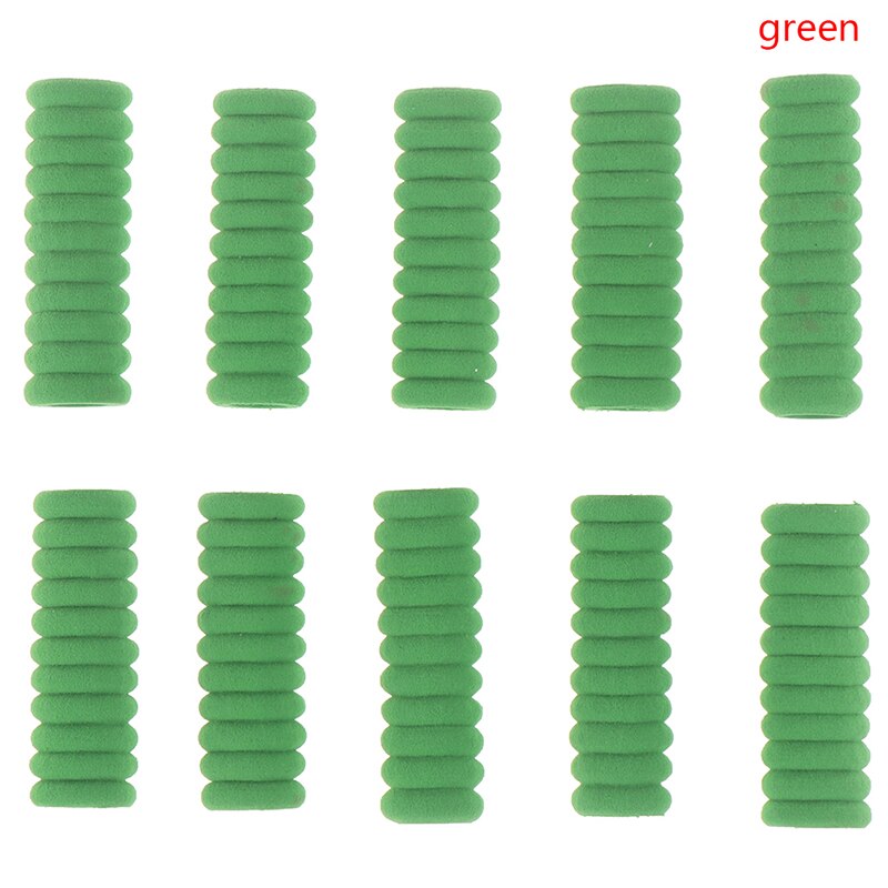 10Pcs Comfort Soft Foam Pen Pencil Grips Pen Control Pupil Handwriting Aid Kids Children School Stationery: Green