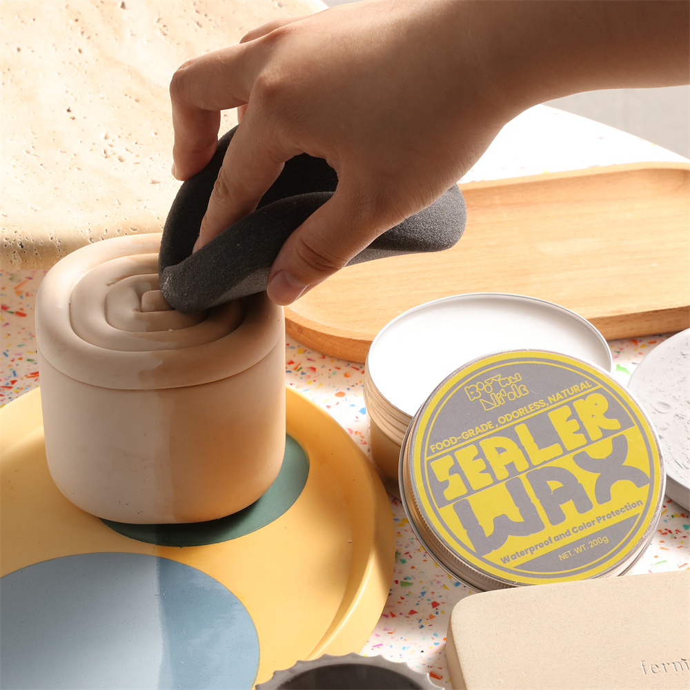 Boowan Nicole Sealer Wax Sets for Jesmonite Boowannite Concrete Cement Natural Food Grade Material Elevate Color Repel Water