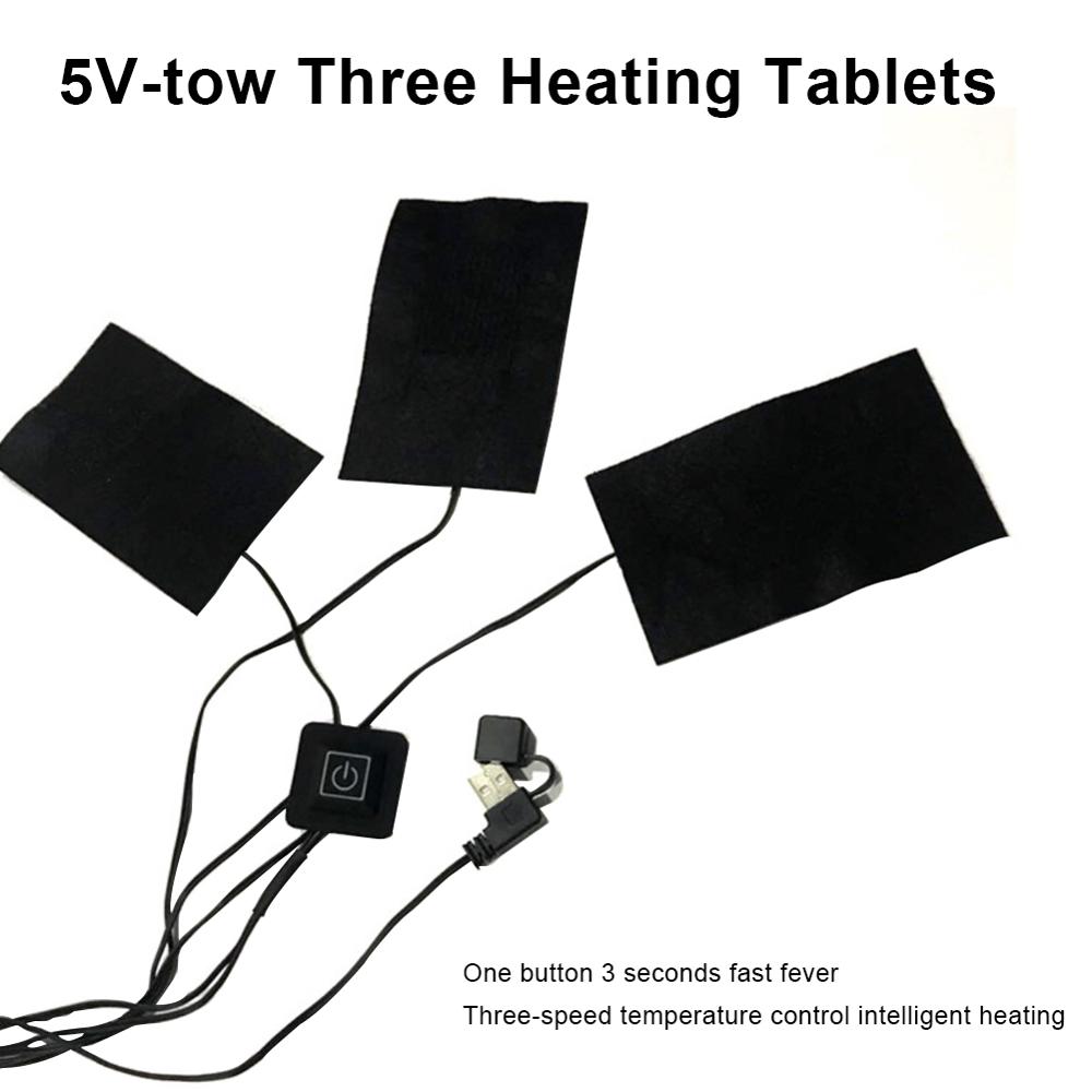 Conjunto de chaqueta con calefacción eléctrica para exteriores, almohadilla térmica con USB, almohadillas calentadoras para ropa de invierno, 1 Juego