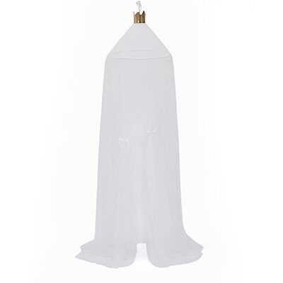 Baby Ronde decoraties Crib Netting Bed Opknoping Katoen Bed Luifel Klamboe Gordijn Voor Hangmat in De Baby 'S Room Vlag decor: WHITE