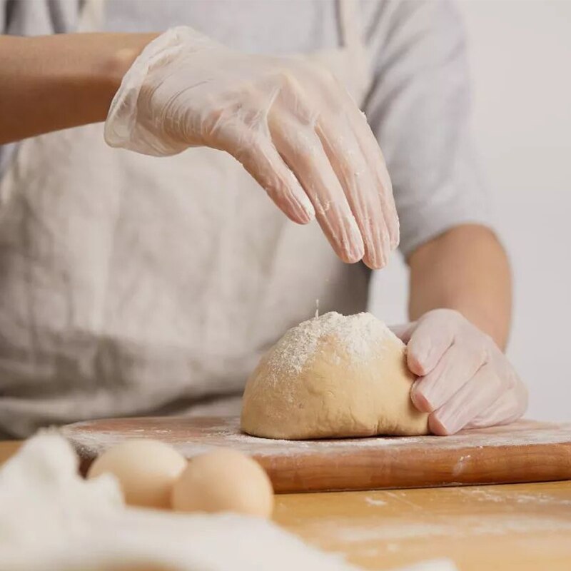 Azul guantes de vinilo desechables 20 piezas transparente Dishwash cocina guantes de látex guantes domésticos guantes desechables PVC