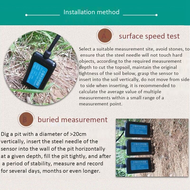 Soil Moisture Sensor Humidity Temperature Electrical Conductivity Tester Meter RS485 Output Soil Moisture Meter Humidity Meter