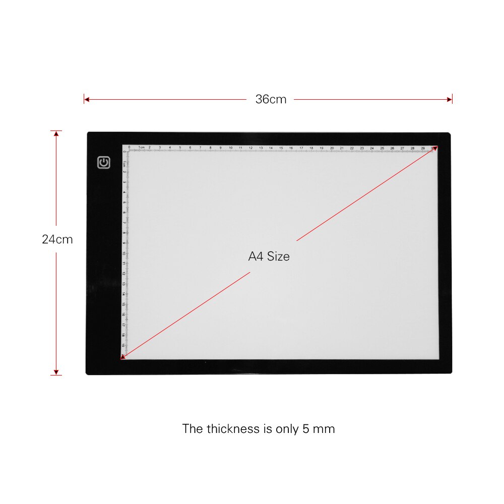 A4 Ultra-mince lumière Pad traceur USB alimenté LED Artcraft boîte à lumière copie conseil 3 niveaux réglable luminosité pour les artistes dessin