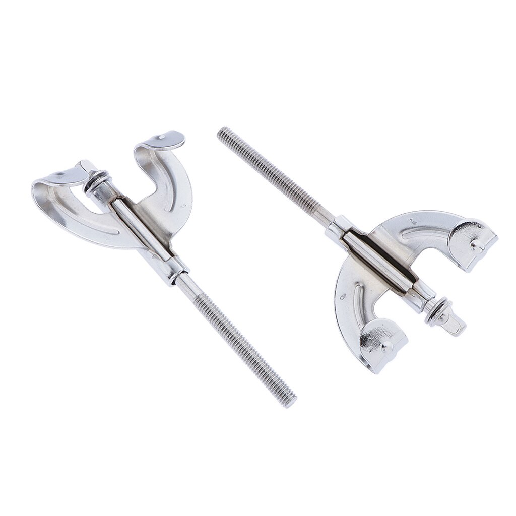 Bass drum klauwhaak 2 stuks ijzeren drum klauwhaak voor bass drum onderdelen accessoires, zilver, met spanstangen , 4.21 inch *2.36 inch