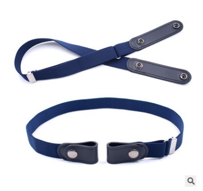 Women's Buckle-Free Elastic Belts Invisible Belt for Jeans No Bulge Hassle Band ремень для джинсов: Navy blue