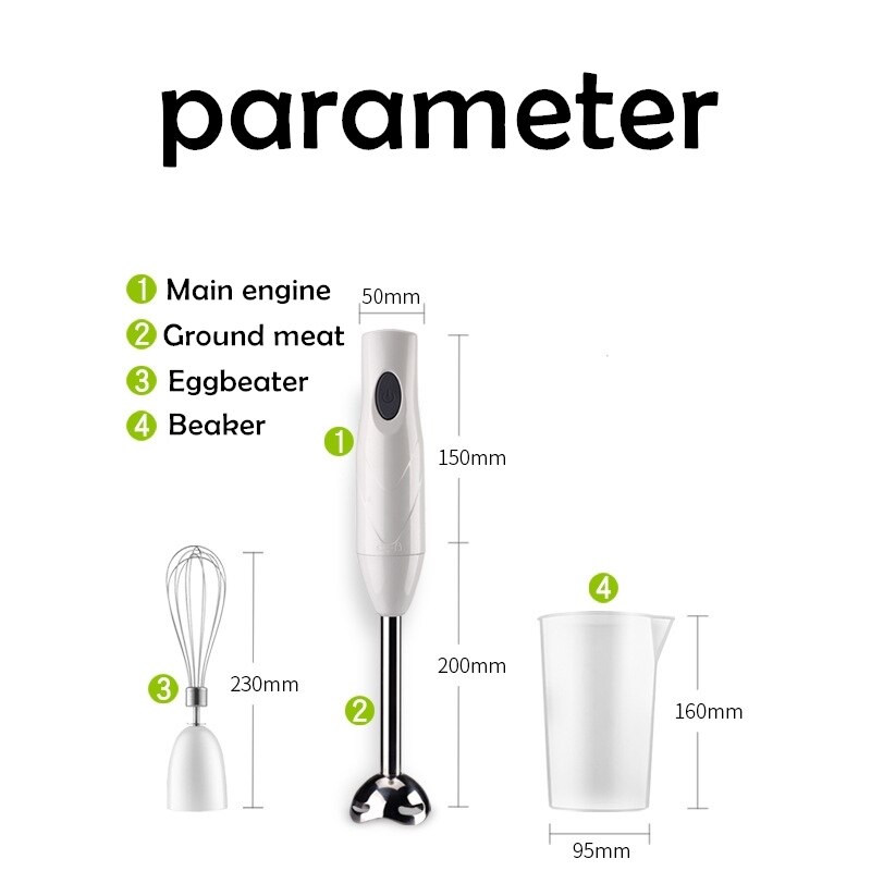 Baby elektrisk mad blender mixer køkken aftagelig rustfri stål stavblender æggepisker grøntsagsstand blanding