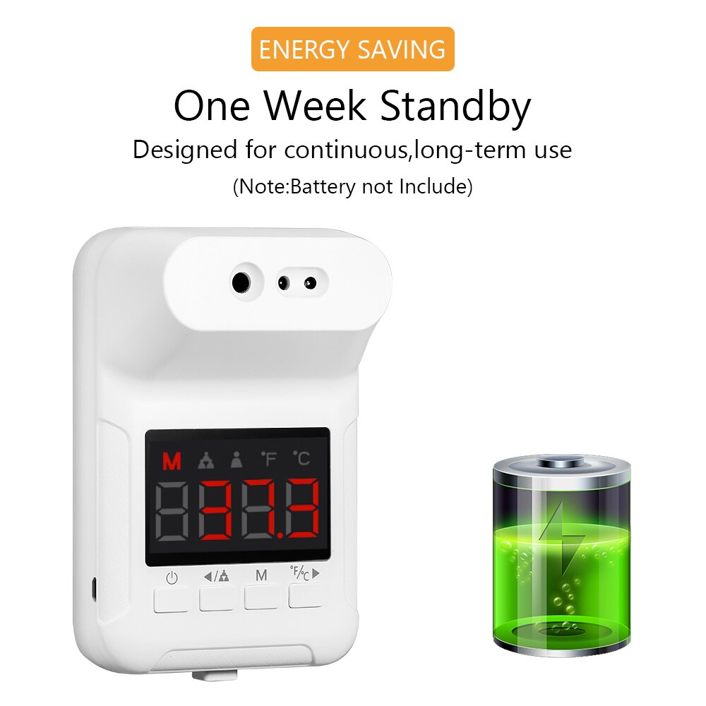 Non-Contact Digital Thermometer Wall-Mounted Infrared Forehead Thermometer Fever Alarm for Factories, Shops School Office