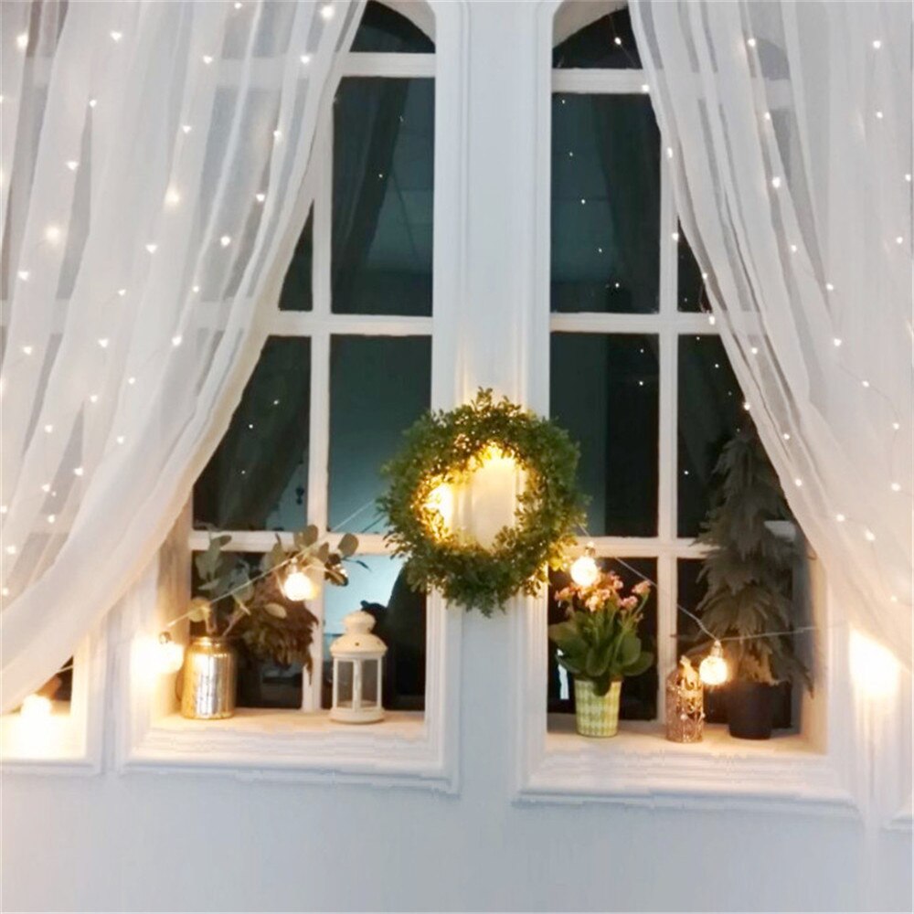 200/300LED Solar Curtain String Lights Wedding Holidays Party String Lights Waterproof Outdoor Indoor Christmas Light Decoration