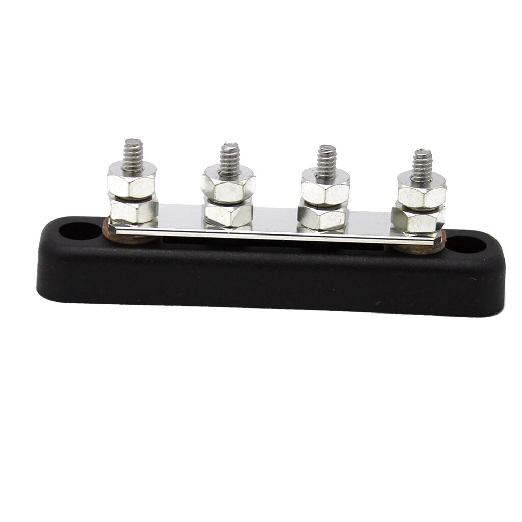 4 Position Terminal Distribution Block - Terminal Strip Blocks ,with 100A DC, 48A AC (Black)