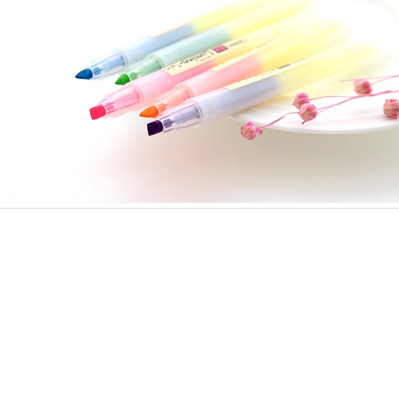 5 stk/parti lumina dobbelt highlighter tusch til papir kopi fax escolar canetas papirvarer kontormateriale skoleartikler 6701