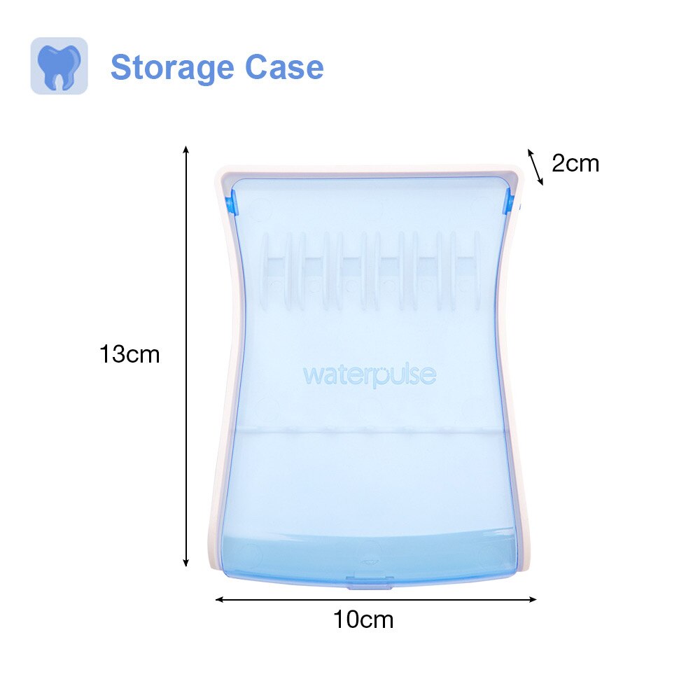 Waterpulse Hygiene Storage Case for Replacement Tips Dental Flosser Tips Storage Box Water Flosser Accessories, No Tips Included: Blue curved