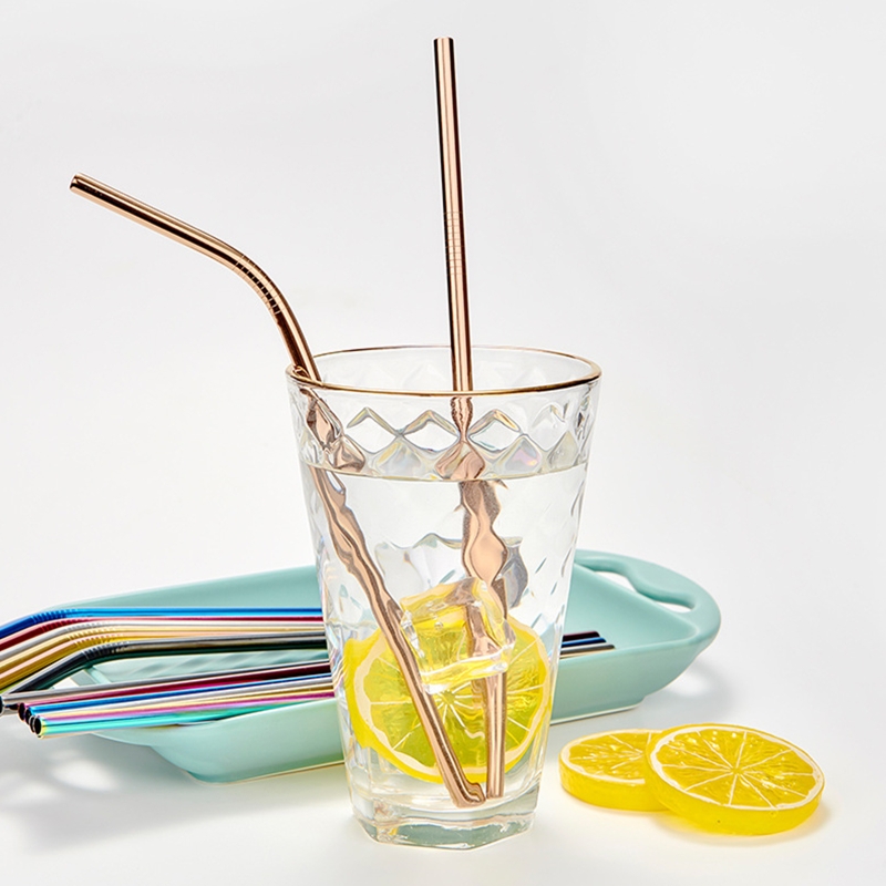 Glazen rietjes 31 cm lange diameter 1 cm voor Stanley Adventure Quencher reismok 40 oz, verpakking van 8 vervangende rietjes met 2 reinigingsborstels, transparant (4 recht 4 gebogen