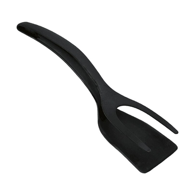 2 in 1 Food Clip Egg Fish Frying Pan Clamp Fried Egg Cooking Turner Spatula Cooking Utensils Kitchen accessaries: Black