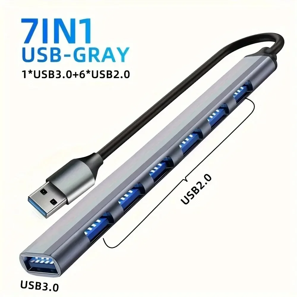 Usb c hub 8in1 7in2 7in1 tipo c 3.1 para 4k adaptador hdmi com leitor de cartão rj45 sd/tf pd carga rápida para macbook notebook portátil: Prata