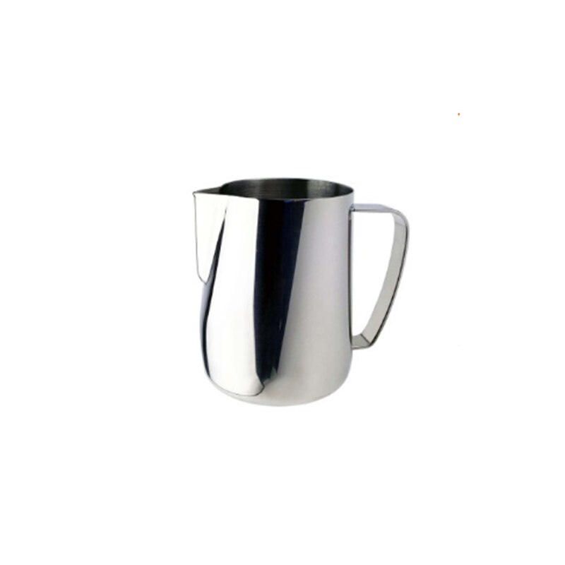 Melkkan 350/600ml roestvrijstalen opschuimkannetje trekbloembeker koffiemelkopschuimer latte art melkschuimgereedschap koffiegerei: Roestvrij staal 600ml