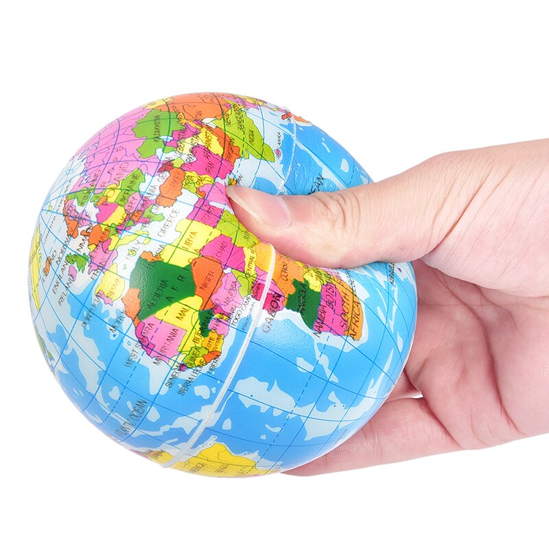 1Pc Geography Map Teaching Hand Squeeze Ball Funny Soft Earth World Map Globe Foam Stress Relief Bouncy Ball Patry Supplies