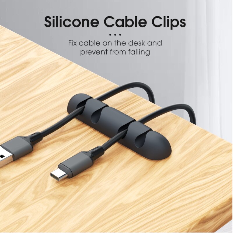 Organizer per cavi avvolgicavo Mouse scrivania organizzatore auricolare cavo per cuffie supporto per protezione telefono cellulare Clip per la gestione dei cavi USB