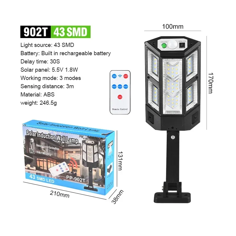 Neueste leistungsstarke Solarleuchten für Höhle Außenbereich, Solarlampe mit Bewegungsmelder, 4-Modus, wasserdicht, IP65, Solar--Gartenlicht, Straße, Hoflaterne: Grün