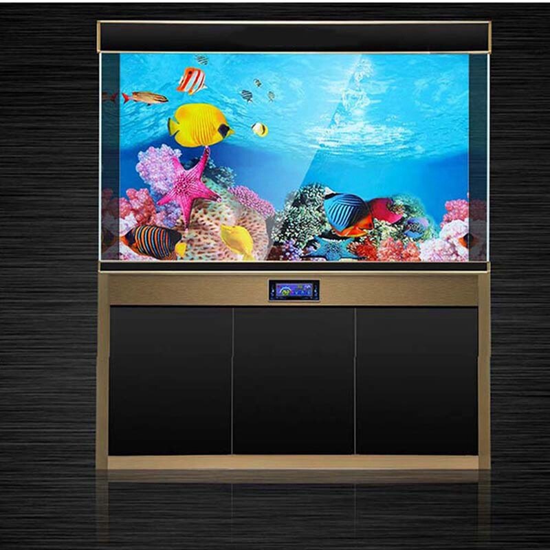 3d blauwe frisse zee achtergrond aquarium oceaan landschap poster aquarium achtergrond