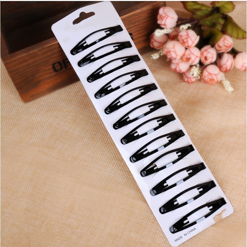 12Pcs/Set Black Metal Hair Barrettes Hairpins BB Headbands Hair Clips For Girls Bride Womens Hairgrips Hair Styling Accessories: 6.0CM