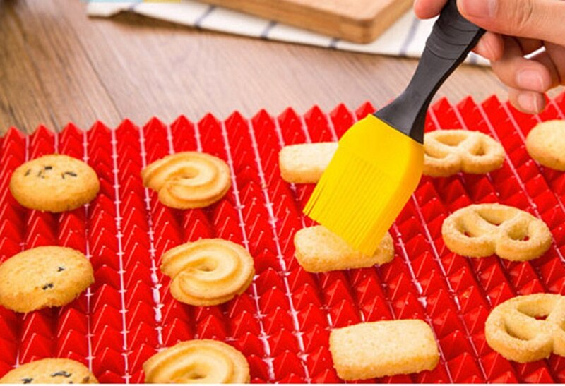 1 st röd silikon pyramid bakmatta bakformar matta värmebeständig matlagning ugn matta bakplatta silikon stekmatta kök