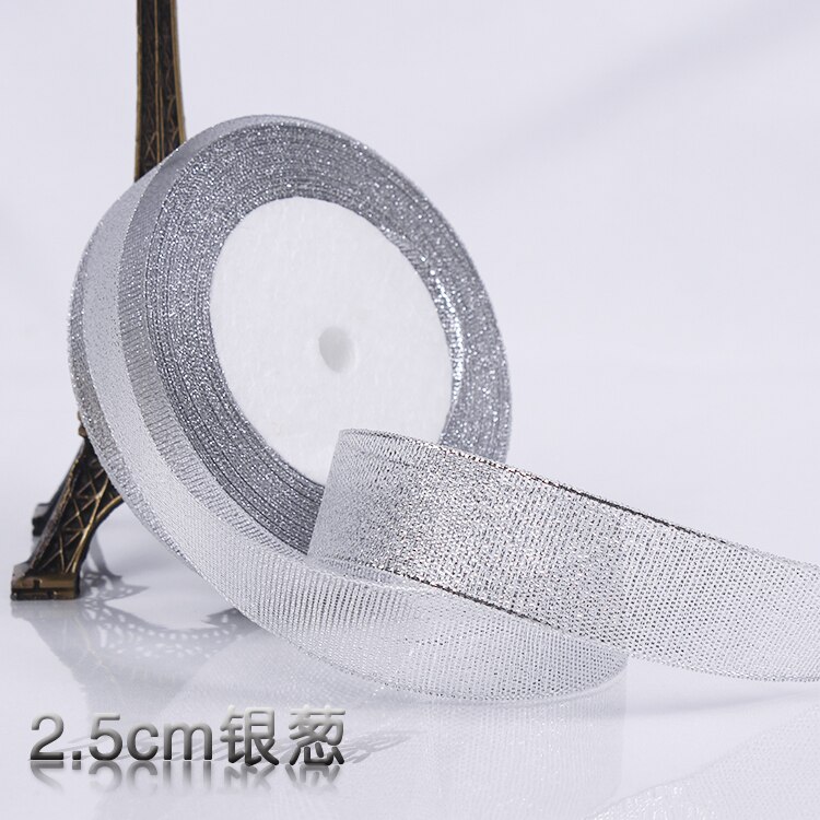 Ruban Satin licorne doré & argent 0.3-5CM | Pour emballage , ruban pailleté de décoration de mariage, pour noël halloween bricolage: onion 25mm silver