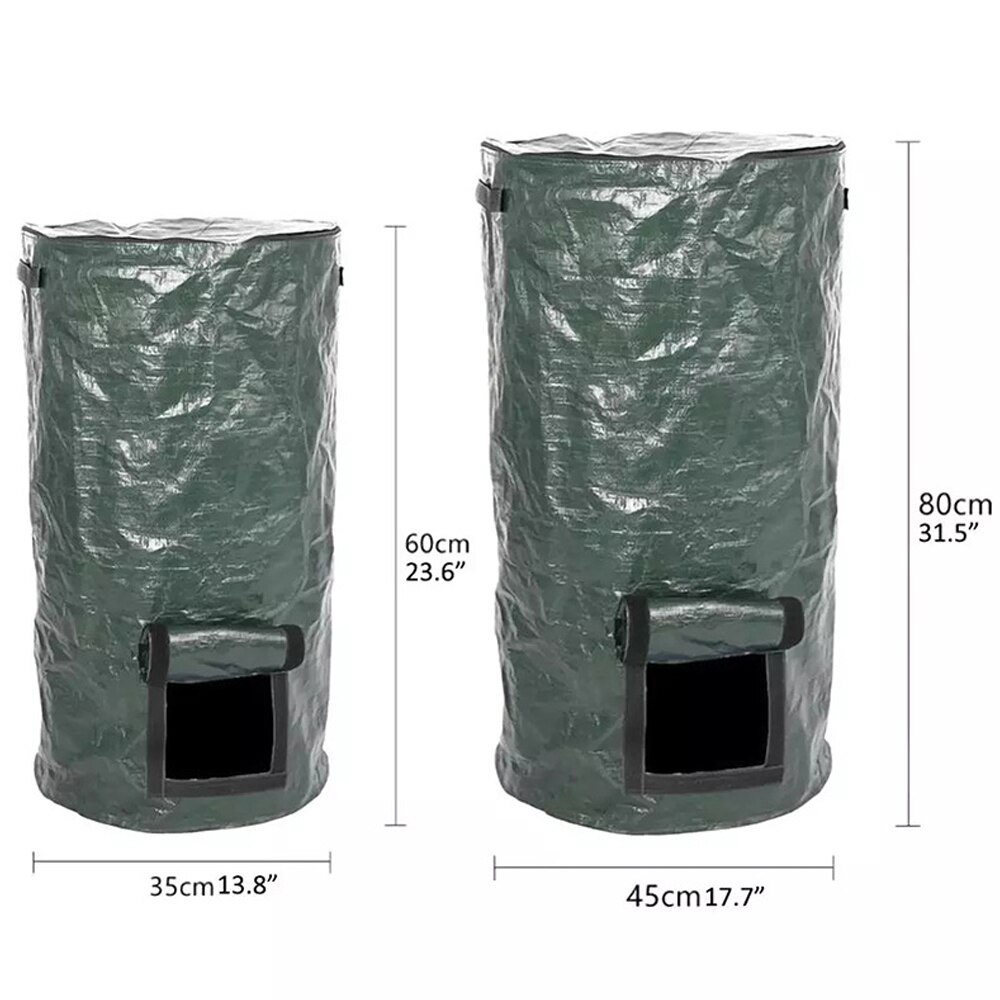 Fertilizer Collector Green 2 Size Leaves Kitchen Waste Convenient Waste Storage Weeds Collector PE Thick Material Useful
