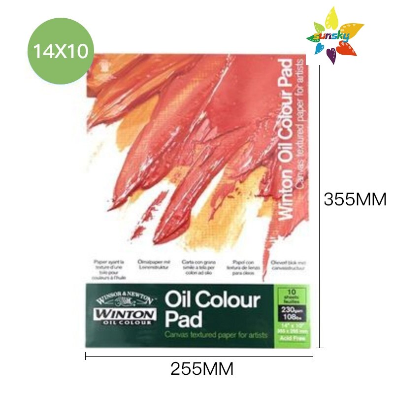 Winsor &amp; Newton Olie Kleur Pad, A3/A4,230gsm, Uitstekende Canvas Textuur, ideaal Voor Olieverf En Acryl Toepassingen: 14X10