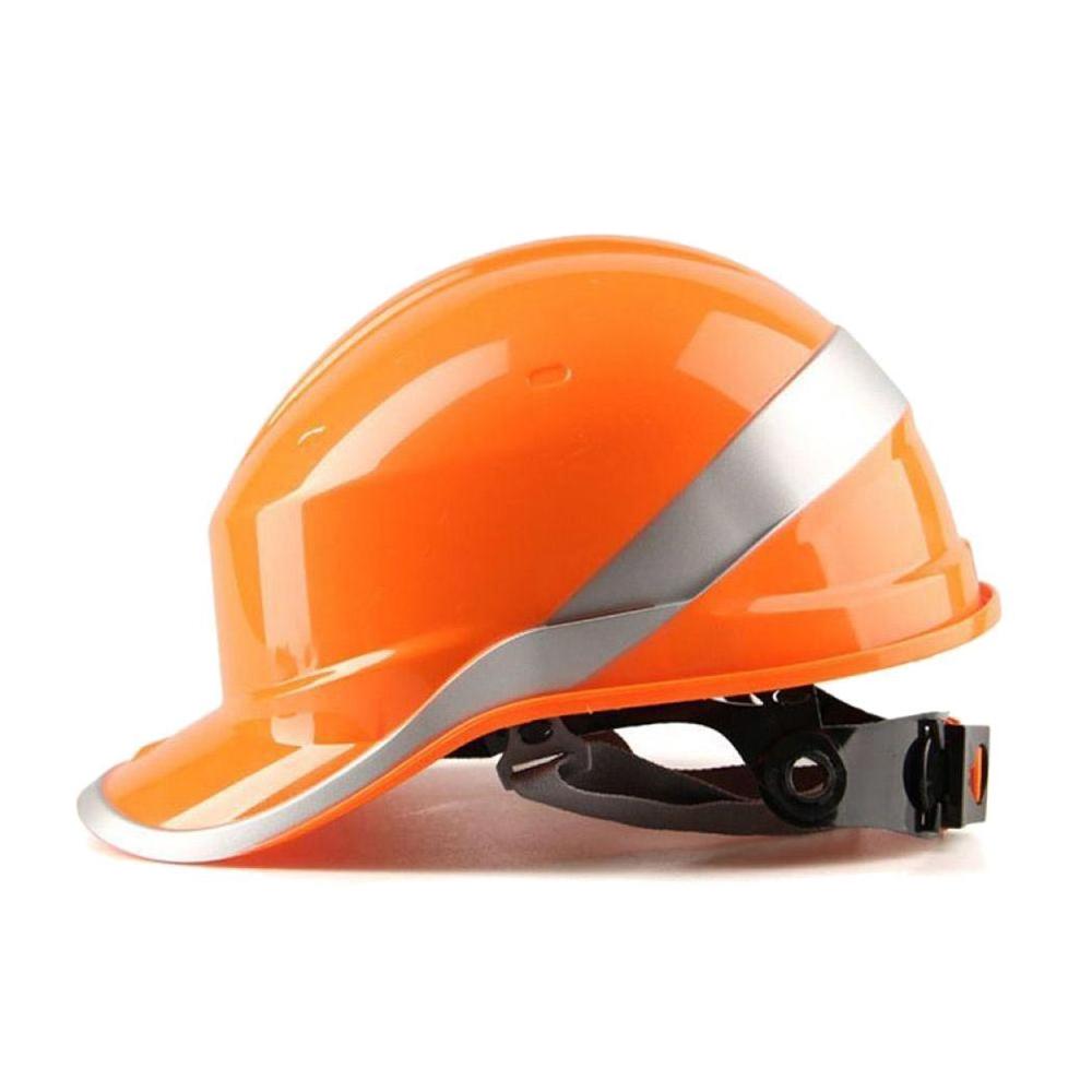 Outdoor Safety Helmet Hard Hat Work Cap Insulation Material With Phosphor Stripe Construction Site Insulating Protect Helmets: Orange