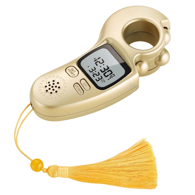 Elektronisk digital fingerräknare böneavslappningsverktyg dekompressionsenhet för islamiska troende: Guld-