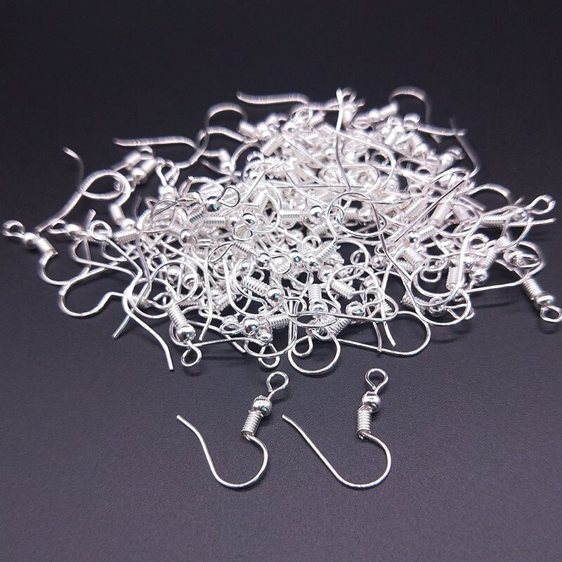 20x17mm DIY Earring Findings components Earrings Clasps Hooks Fittings DIY Jewelry Accessories Alloy Hook Earwire Jewelry: Silver / 50PCS