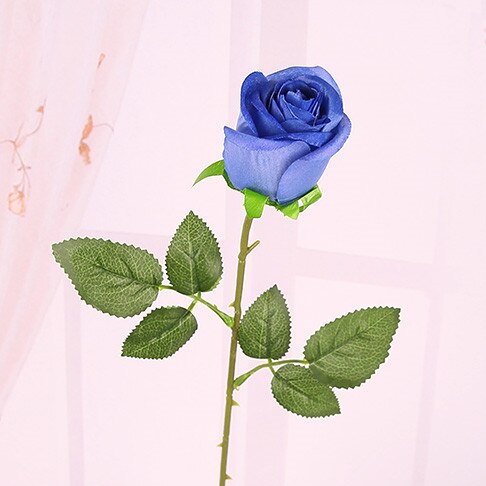 Gul ægte touch rose kunstige silke blomster blomster dekorative blomster hjem eller jul fest dekoration bryllup dekoration: Blå