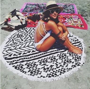 150*150 cm dunne stijl Ronde Strandlaken badhanddoek mat strand zonnebrandcrème sjaal