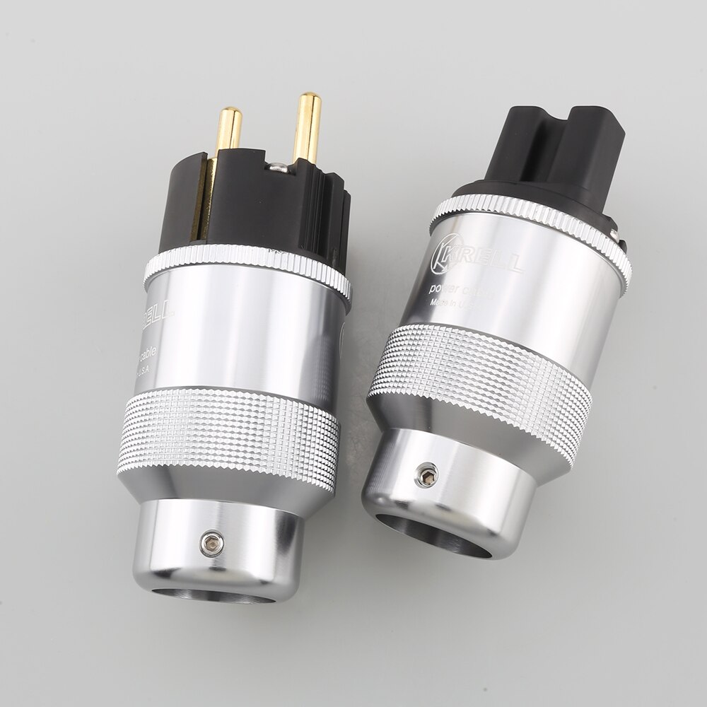 Hallo-End Krell Gold Überzogene UNS/EU Power Plug IEC Audio Stecker HiFi AC Power Kabel Stecker Für audiophile DIY Netz Kabel