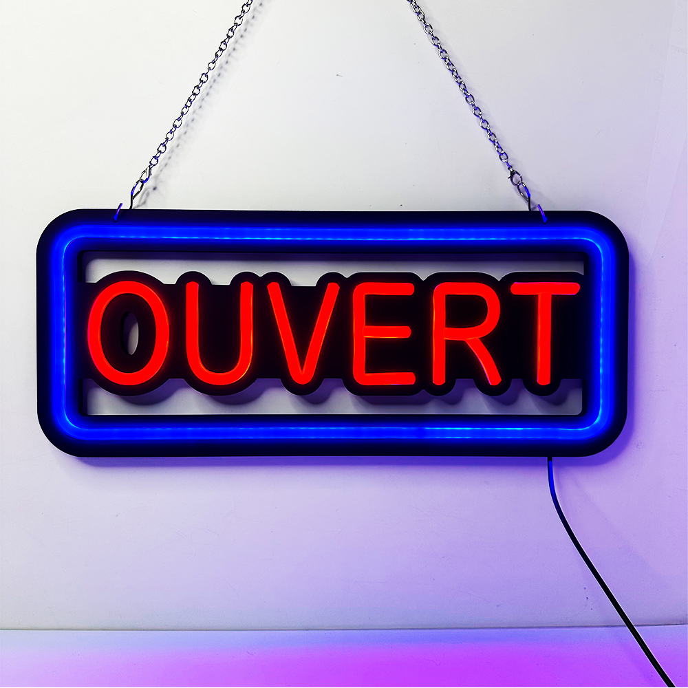Ouverte Led con letras OPEN señal de luz de neón de la barra del Partido de Navidad Visual arte letrero de neón para tienda ventana decoración atística de pared DC 12V alimentado