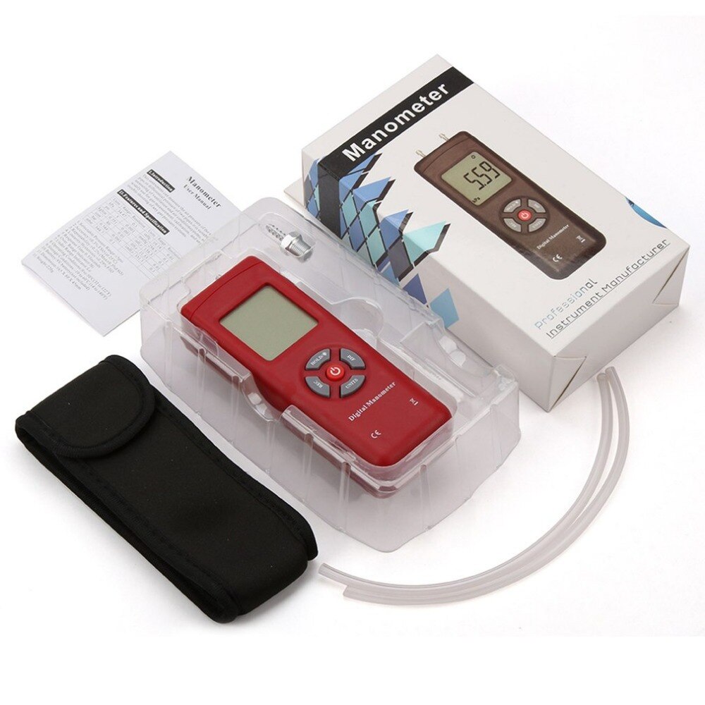 TL-100 Digital Manometer Air Pressure Meter Handheld Pressure Gauges Handheld U-type Differential Pressure Meter