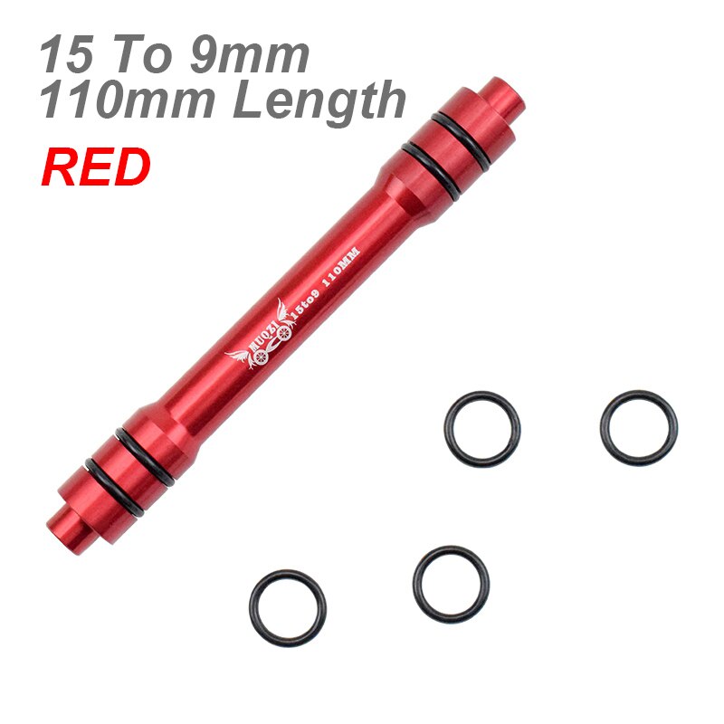 Moyeu de roue de vtt en alliage, adaptateur QR à dégagement rapide, axe 12/15mm à 9MM, 100 110 135 142 148MM: 15-9mm 110mm Red