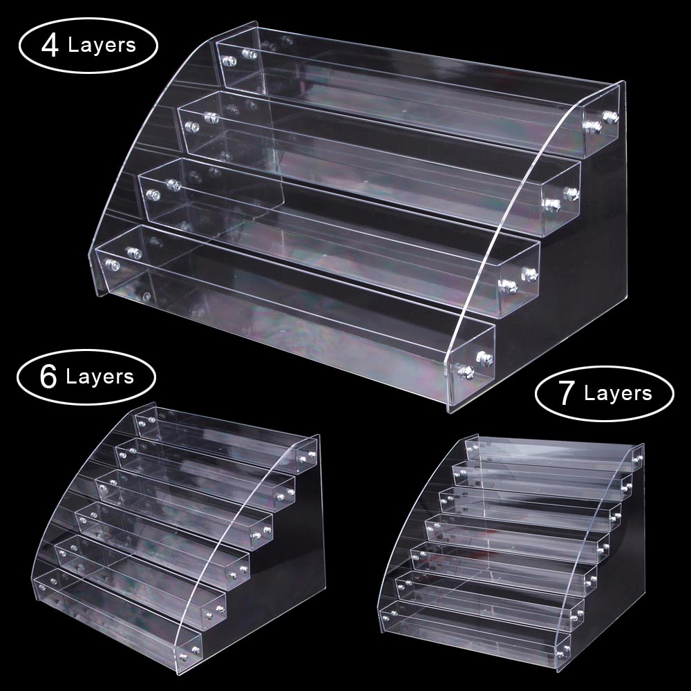1 Tot 7 Tier Acryl Nagellak Rack Tabletop Display Stand Clear Lipstick Houder Essentiële Oliën Plank Make-Up Organizer