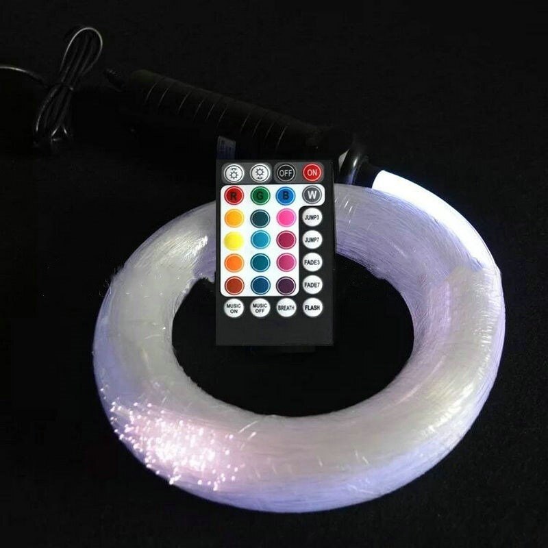 Remote controlled Sound Music Car 12V 6W RGB LED Fiber Optic Star DIY Ceiling Light source engine Lighting machine Device-Black