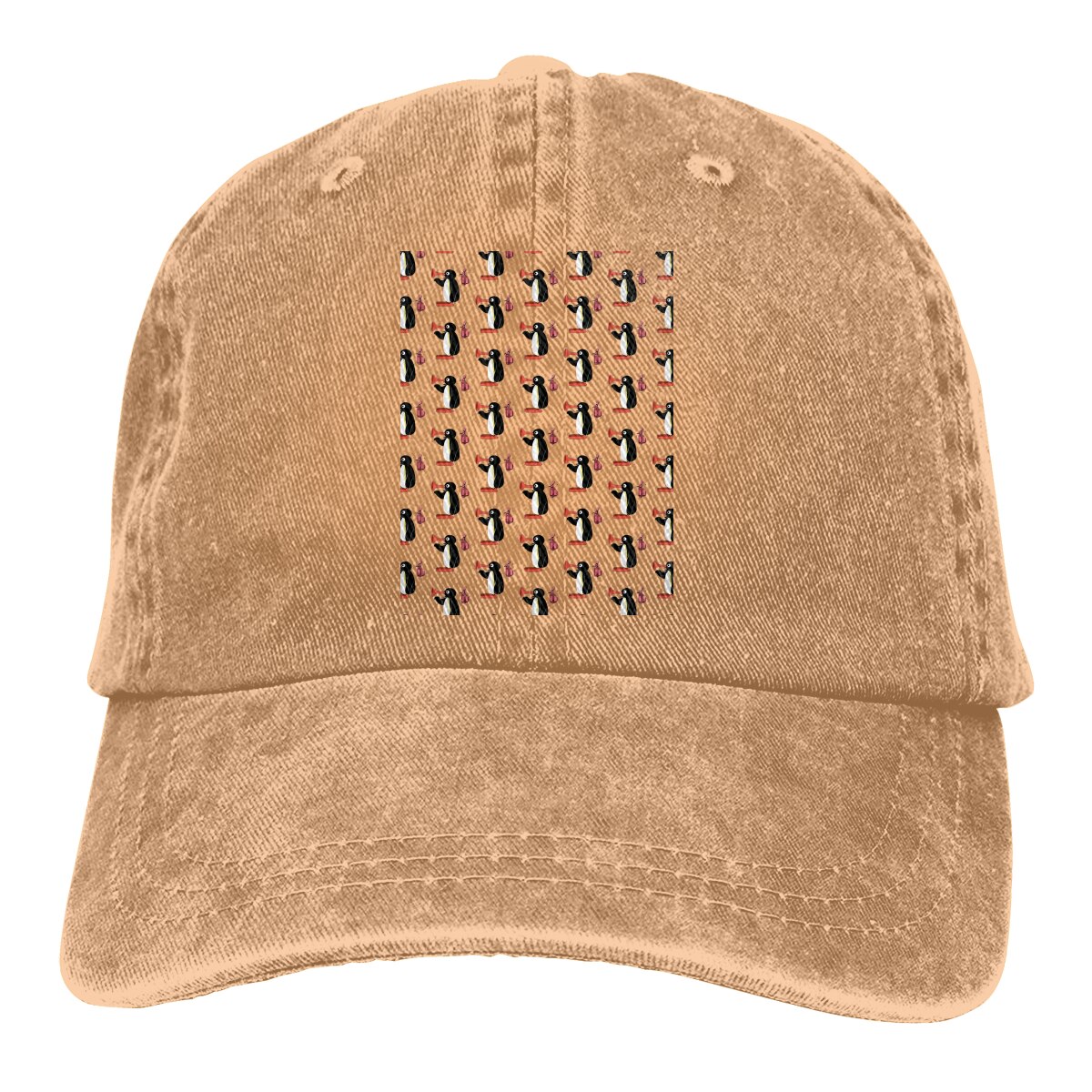 Verstelbare Effen Kleur Baseball Cap Motherf Grappige Mad Leuke Pinguin Gewassen Katoen Noot Noot Grappige Pinguïn Humor Sport Vrouw Hoed: Khaki