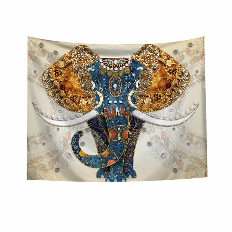 Bohemian Elephant Tapestry Indian Wall Hanging Print Bedspread Throw Home Decor