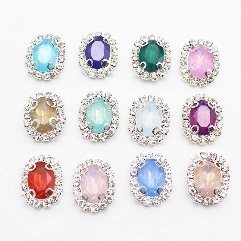 Gorąca sprzedaż 10 sztuk/partia 15*20mm RhinestoneResin galaretki kolor akcesoria do ręcznie wykonane nowe mody błyszczące Cabochon...