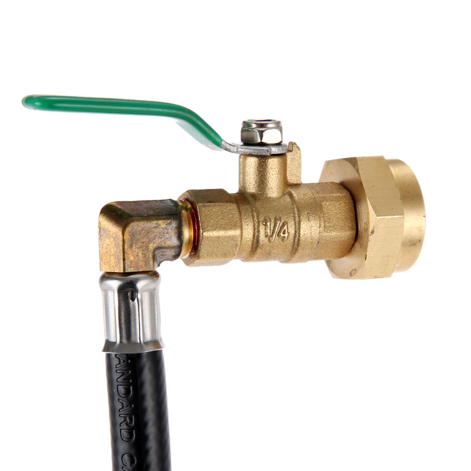 High Pressure Camping Grill QCC1 Type Propane Refill Hose 35.5'' Long 1LB Tank Bottle Adapter Connection ON-Off Control Valve