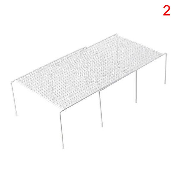 Multifunction Cabinet Shelf Organizers Stackable Expandable Set of 2 Metal Kitchen Counter Metal Shelves E2S: 2