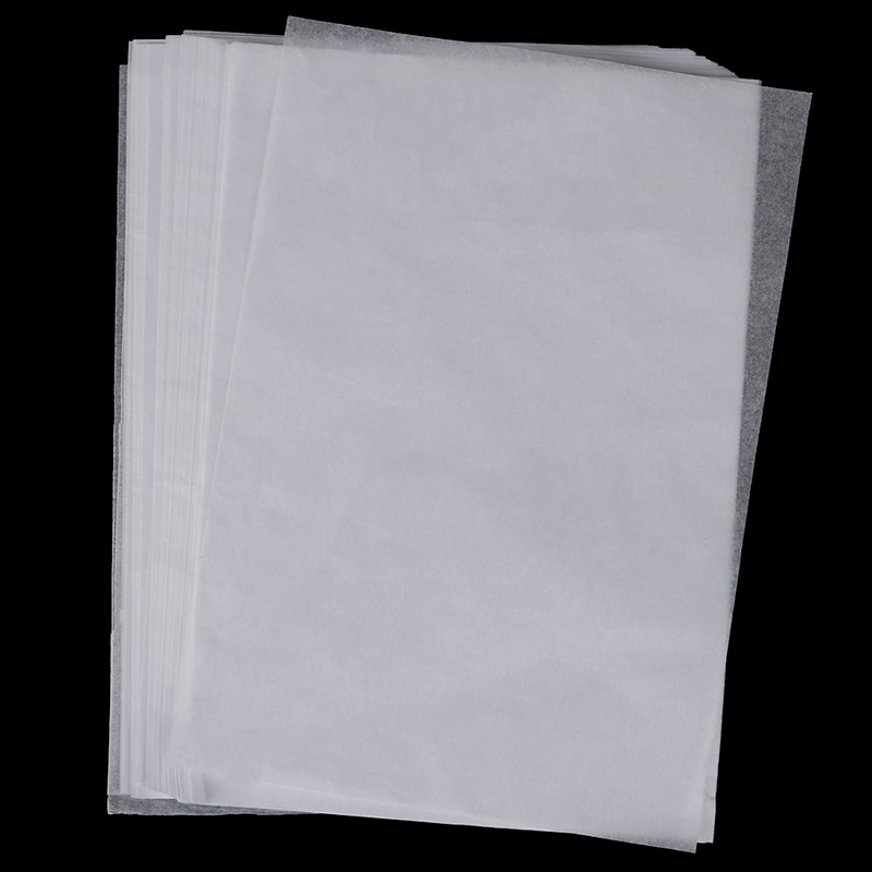 100 stk kopioverførsel udskrivning tegningspapir svovlsyrepapir til teknisk tegning udskrivning gennemsigtigt sporingspapir