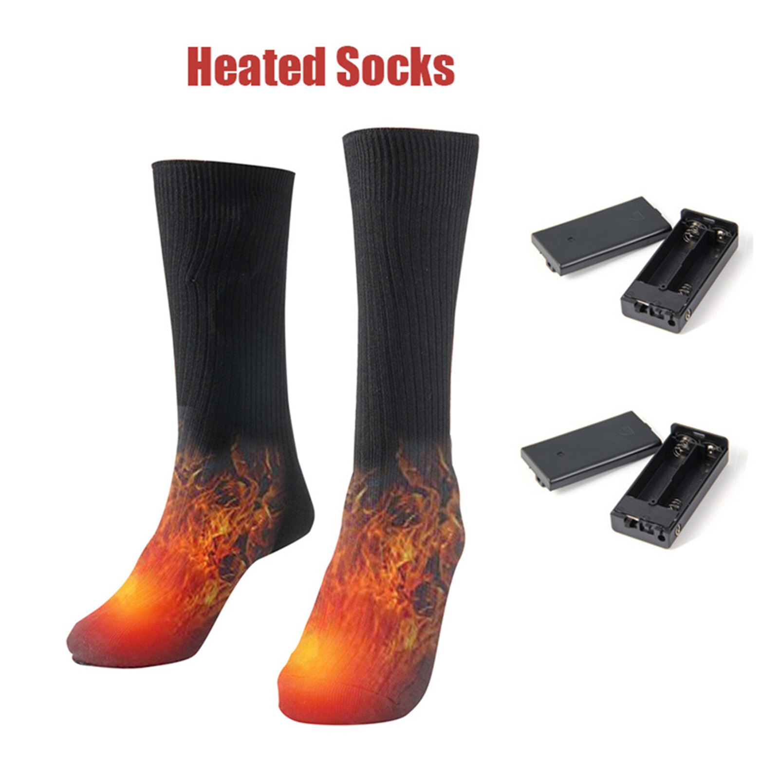 Heated Socks, Battery Powered Thermal Foot Warmers Heating Sock for Cold Winter Men Women Adults